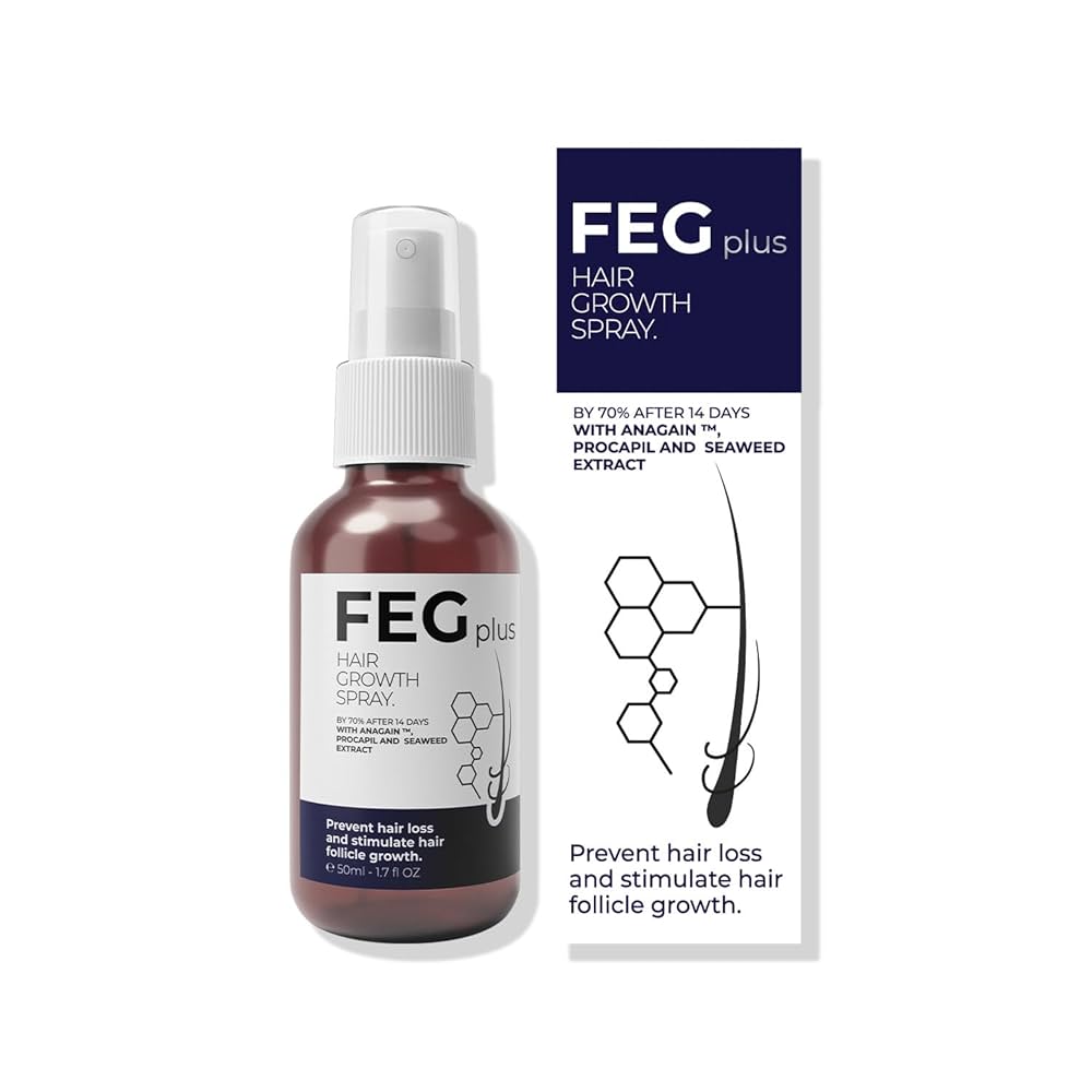🌿 FEG Plus Hair Growth Spray 💧 | 🌟 Anti-Hair Loss Treatment for Men & Women 🧑🦱👩🦰 | ⚡ Boosts Regrowth & Thickens Hair 💪 | Minoxidil + Herbal Extracts 🌱 | 50ml Bottle