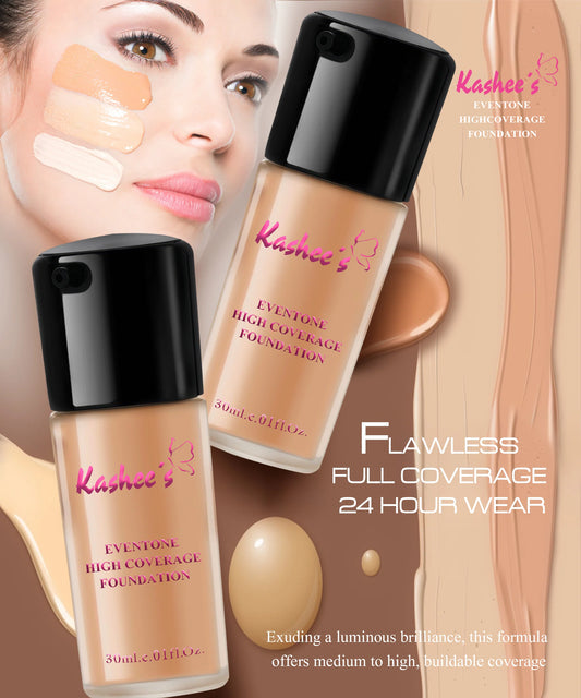 💄 Kashees Eventone High Coverage Liquid Foundation – 30 ml 💖
